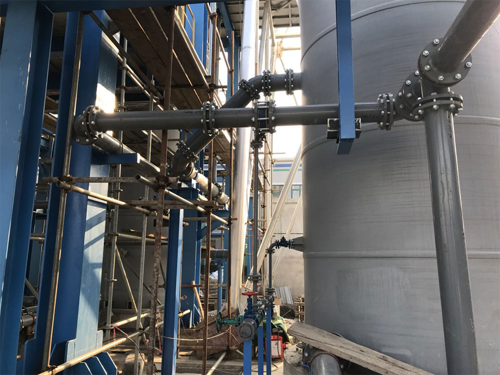 銅廠使用鋼襯四氟管道現場